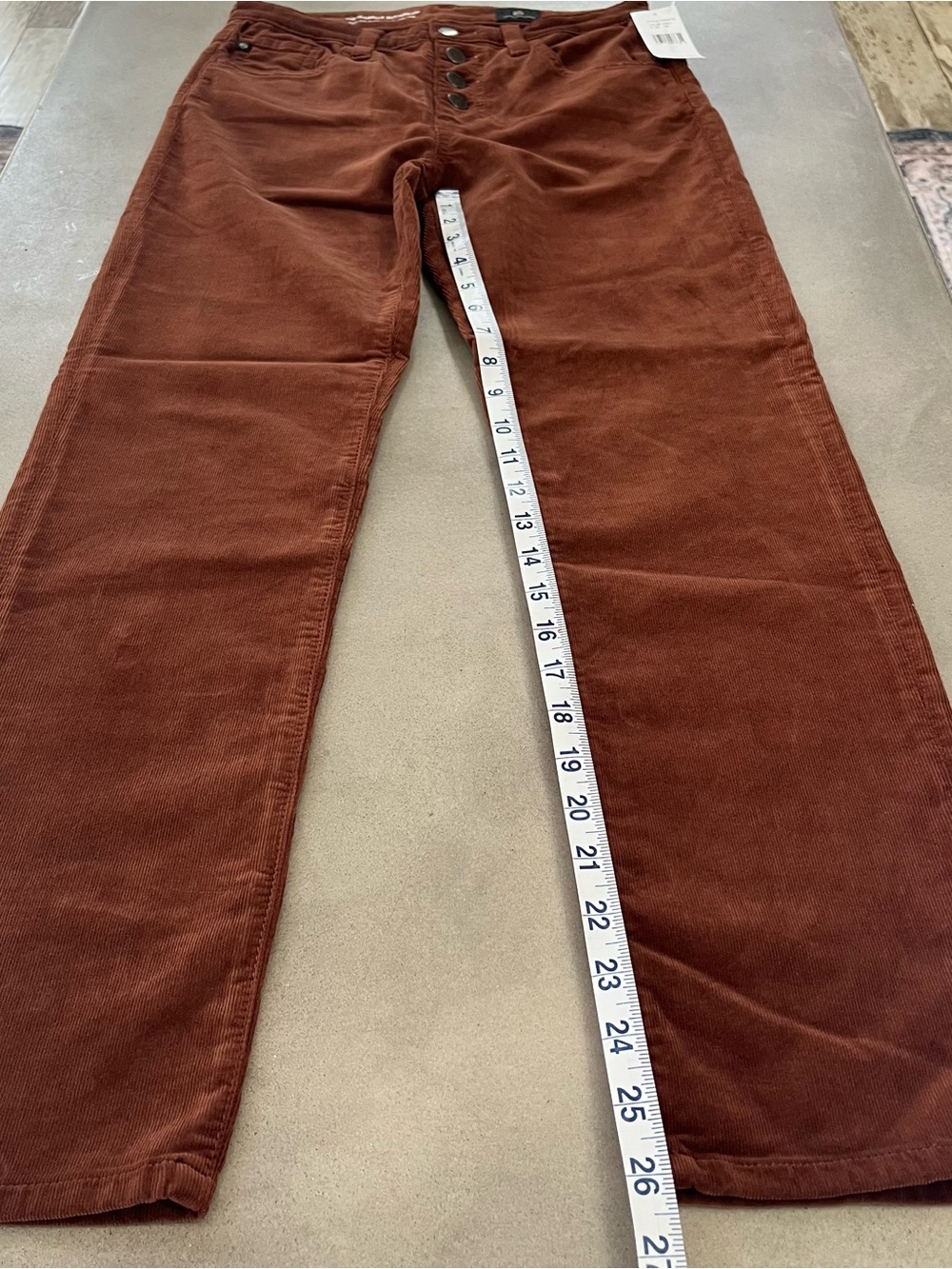 AG The Isabelle High-Rise Corduroy Cropped Straight Jeans Size 26 NWT - Picture 4 of 10